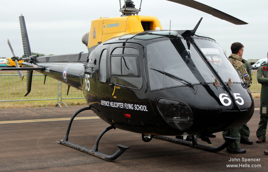 Helicopter Eurocopter AS350BB Ecureuil Serial 2995 Register N173JC G-BXHX ZJ265 used by FB Heliservices Royal Air Force. Built 1997. Aircraft history and location