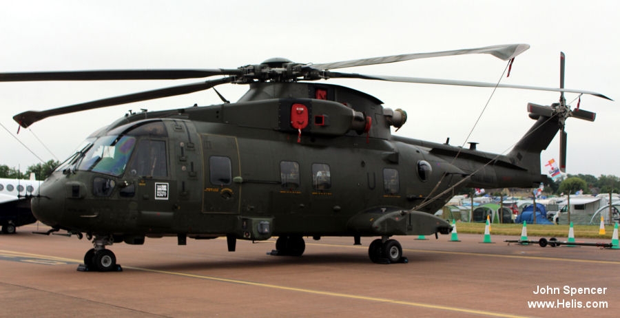 Helicopter AgustaWestland Merlin HC.3 Serial 50191 Register ZJ136 used by Fleet Air Arm RN (Royal Navy) ,Royal Air Force RAF. Built 2001. Aircraft history and location