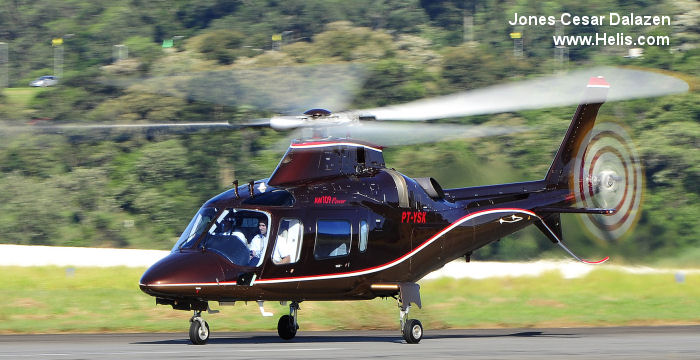 Helicopter Agusta A109E Power Serial 11019 Register PT-YSK. Built 1998. Aircraft history and location