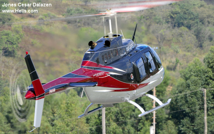Helicopter Bell 206B-3 Jet Ranger Serial 4652 Register N490WM N699BH PR-RPS N5625A used by State of Florida ,Bell Helicopter. Built 2008. Aircraft history and location