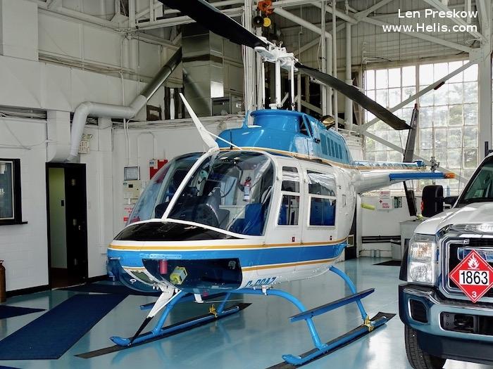 Helicopter Bell 206B-2 Jet Ranger Serial 2156 Register C-GGAZ used by Great Lakes Helicopter ,Four Seasons Aviation ,TransCanada Corporation. Built 1977. Aircraft history and location