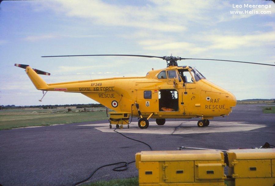 Helicopter Westland Whirlwind HAR.10 Serial wa365 Register XP349 used by Royal Air Force RAF. Built 1962. Aircraft history and location