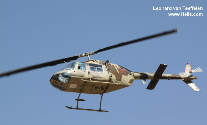 Helicopter Agusta AB206B Serial 8622 Register CN-AQH used by Royal Moroccan Air Force RMAF. Aircraft history and location