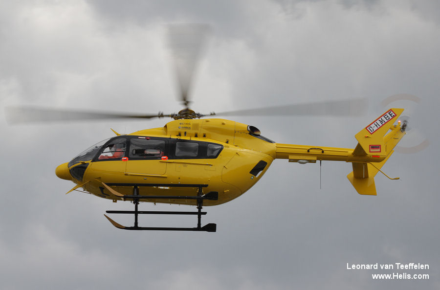 Helicopter Airbus H145 Serial 9678 Register EC-MSE I-BBCK D-HMBE used by Administraciones Locales (Spanish Autonomous Communities) ,INAER Italia ,Airbus Helicopters Deutschland GmbH (Airbus Helicopters Germany). Built 2014. Aircraft history and location