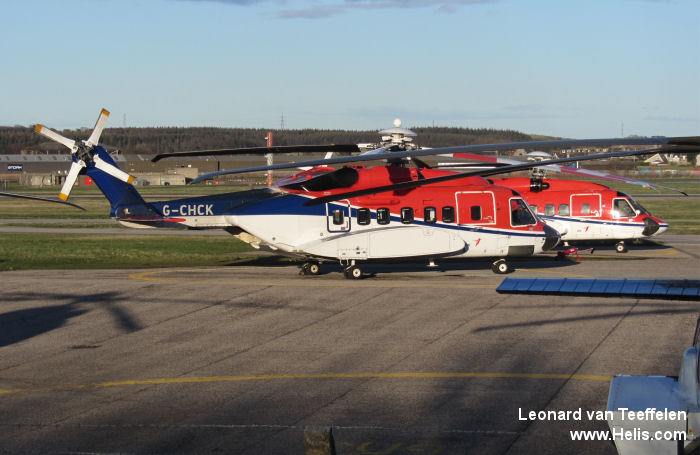 Helicopter Sikorsky S-92A Serial 92-0030 Register G-CHCK used by CHC Scotia ,Sikorsky Helicopters. Built 2006. Aircraft history and location