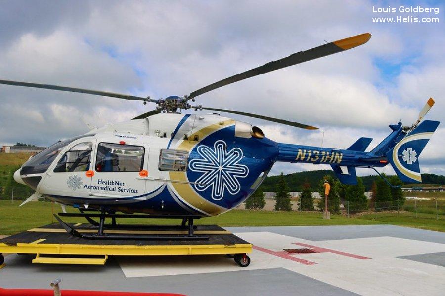 Helicopter Airbus EC145e Serial 9861 Register N131HN N124AH used by HealthNet (HealthNet Aeromedical Services) ,Metro Aviation ,Airbus Helicopters Inc (Airbus Helicopters USA). Built 2020. Aircraft history and location