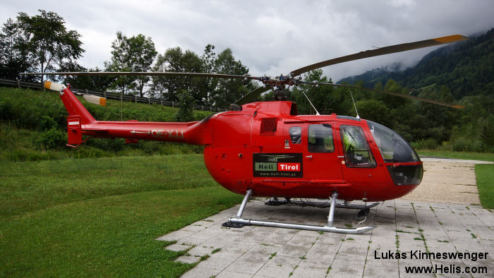 Helicopter MBB Bo105LS Serial 2042 Register OE-XJJ N278SF JA6728 C-GFUI used by Eurocopter Canada. Built 2004. Aircraft history and location