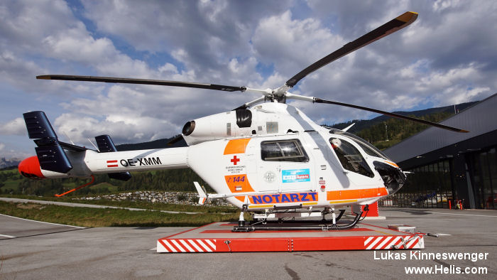 Helicopter McDonnell Douglas MD902 Explorer Serial 900/00084 Register OE-XMM N902PD N7054E used by Heli Austria GmbH Eastern Atlantic Helicopters State of New York MD Helicopters. Built 2001. Aircraft history and location