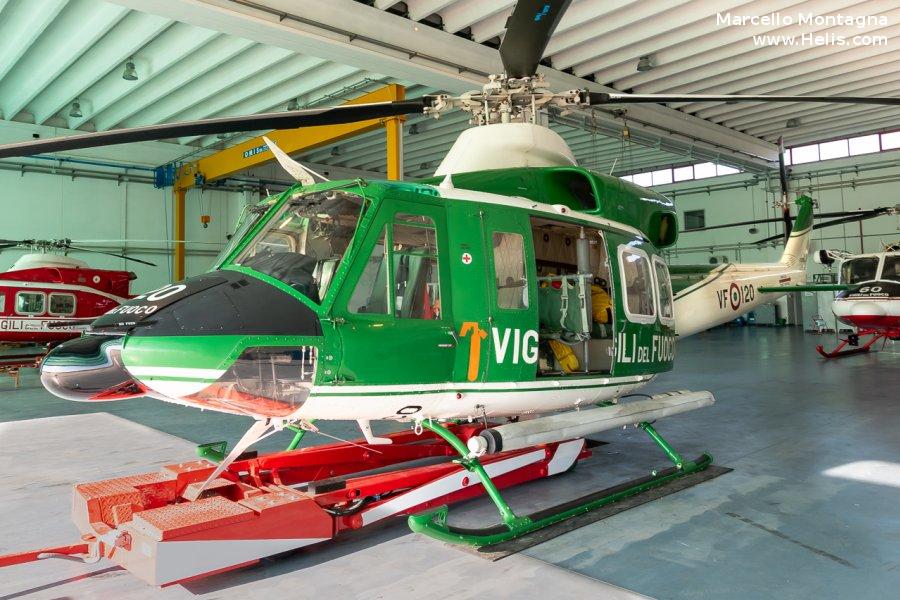 Helicopter Agusta AB412SP Serial 25610 Register I-CFAA used by Vigili del Fuoco (Italian Firefighters) ,Corpo Forestale dello Stato (State Forestry Department). Built 1994. Aircraft history and location