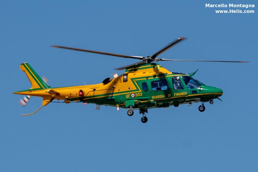 Helicopter AgustaWestland AW109N Nexus Serial 22514 Register MM81681 used by Guardia di Finanza (Italian Customs Police). Built 2009. Aircraft history and location