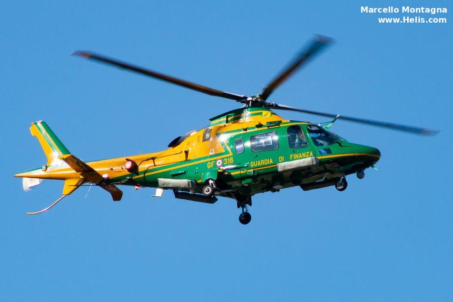 Helicopter AgustaWestland AW109N Nexus Serial 22537 Register MM81705 used by Guardia di Finanza (Italian Customs Police). Aircraft history and location