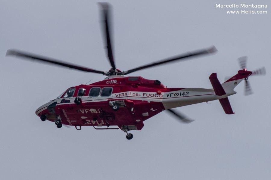 Helicopter AgustaWestland AW139 Serial 31864 Register VF-142 used by Vigili del Fuoco Nucleo Elicotteri Modena (CNVF)	 (Modena Firefighters). Built 2019. Aircraft history and location