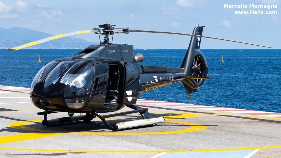Helicopter Eurocopter EC130B4 Serial 4495 Register F-HDRY used by Heli Securite. Aircraft history and location