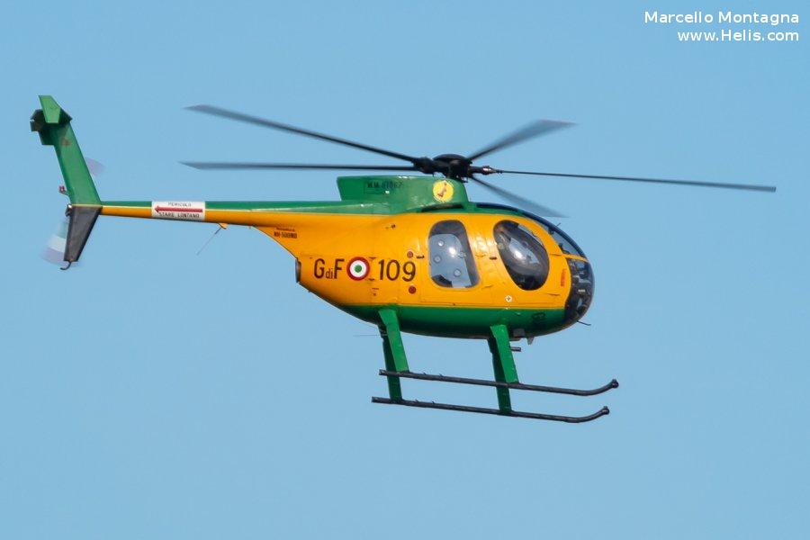 Helicopter Breda Nardi NH500MD Serial 104 Register MM81067 used by Guardia di Finanza (Italian Customs Police). Aircraft history and location
