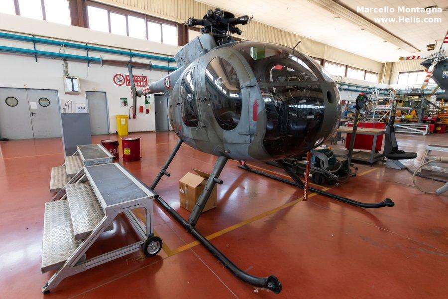 Helicopter Breda Nardi NH500MD Serial BH-14 Register MM81353 used by Aeronautica Militare Italiana AMI (Italian Air Force). Aircraft history and location