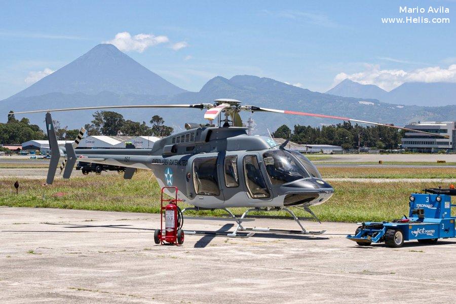 Helicopter Bell 407GX Serial 54354 Register 151 TG-PES N742RM N425FR N470KT C-GSPZ used by Fuerza Aerea Guatemalteca (Guatemalan Air Force) ,Bell Helicopter ,Bell Helicopter Canada. Built 2012. Aircraft history and location