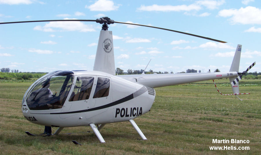 Helicopter Robinson R44 Police Serial 13946 Register CX-MIC used by Policia Nacional de Uruguay (Uruguayan National Police). Aircraft history and location