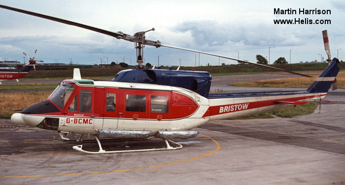 Helicopter Bell 212 Serial 30639 Register EC-NLB C-GKUV EC-MDU OB-1972-P EC-HFX 9Y-THL HK-4103X EC-294 EC-GCS 9M-ATU VR-BFI G-BCMC used by Babcock España (Babcock Spain) ,Eagle Copters ,INAER Portugal ,INAER ,Helicsa ,Bristow Malaysia ,Bristow Caribbean ,Bristow Bermuda ,Bristow. Built 1974. Aircraft history and location