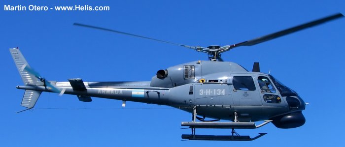 Helicopter Eurocopter AS555SN Fennec 2 Serial 5589 Register 0866 used by Comando de Aviacion Naval Argentina COAN (Argentine Navy). Aircraft history and location