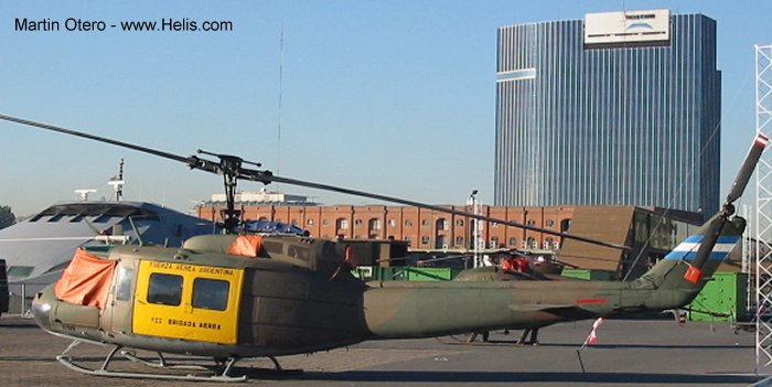 Helicopter Bell UH-1D Iroquois Serial 5288 Register H-09 66-00805 used by Aviacion de Ejercito Argentino EA (Argentine Army Aviation) ,Fuerza Aerea Argentina FAA (Argentine Air Force) ,US Army Aviation Army. Aircraft history and location