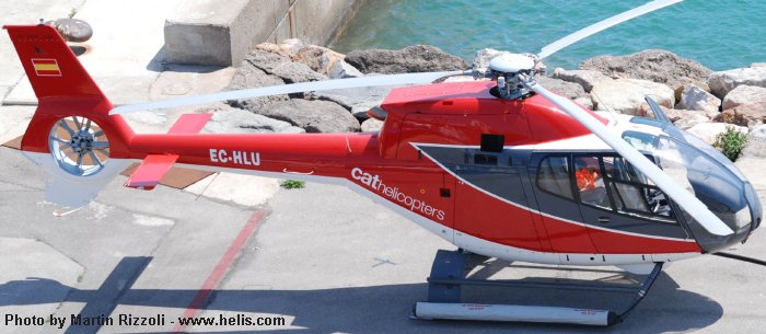 Helicopter Eurocopter EC120B Serial 1106 Register EC-HLU used by Cat Helicopters. Built 2000. Aircraft history and location