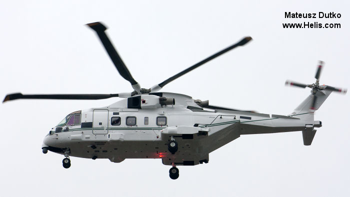 Helicopter AgustaWestland AW101 640 Serial 50240 Register HMH-2 ZR335 used by Saudi Ministry of Defense ,AgustaWestland UK. Aircraft history and location