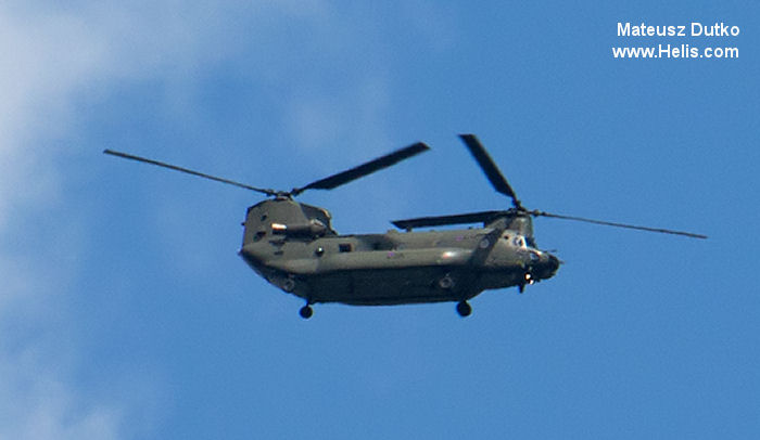 Helicopter Boeing MH-47E Chinook Serial M.4483 Register ZH904 N2083K used by Royal Air Force Boeing Helicopters. Aircraft history and location