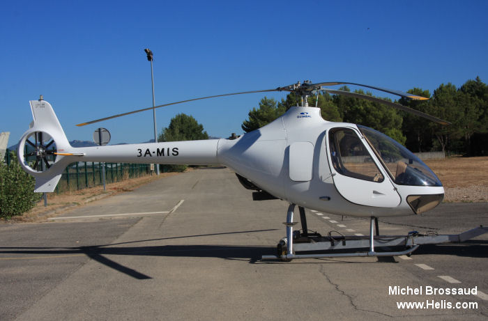 Helicopter Guimbal Cabri G2 Serial 1008 Register 3A-MIS. Aircraft history and location