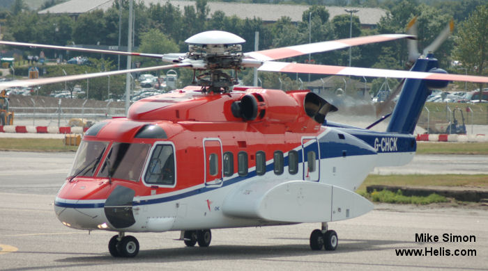 Helicopter Sikorsky S-92A Serial 92-0030 Register G-CHCK used by CHC Scotia ,Sikorsky Helicopters. Built 2006. Aircraft history and location