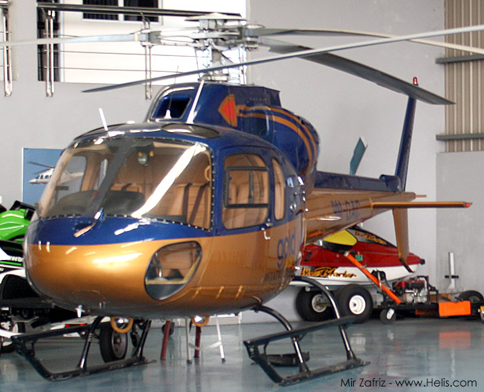 Helicopter Eurocopter AS355 Ecureuil 2 Serial 5508 Register 9M-ZAS 9M-GAC used by solaire helicopters ,Goldmount Aviation and Adventure Club. Aircraft history and location