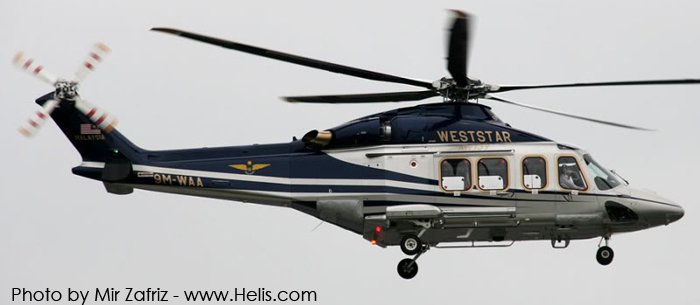 Helicopter AgustaWestland AW139 Serial 31324 Register 9M-WAA used by Weststar Aviation WAS. Built 2010. Aircraft history and location