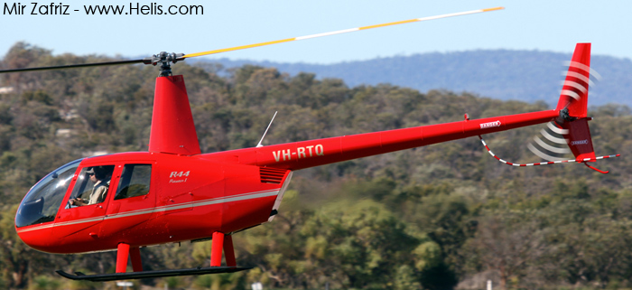 Helicopter Robinson R44 Raven Serial 2102 Register VH-RTQ. Built 2010. Aircraft history and location