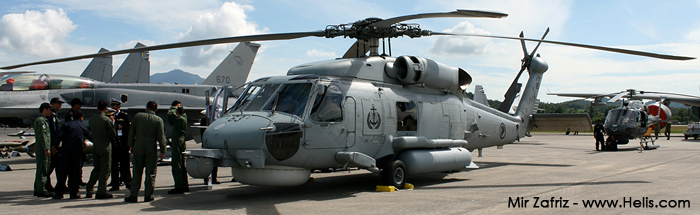 Helicopter Sikorsky S-70B Serial 70-3131 Register 263 used by Republic of Singapore Air Force RSAF. Aircraft history and location