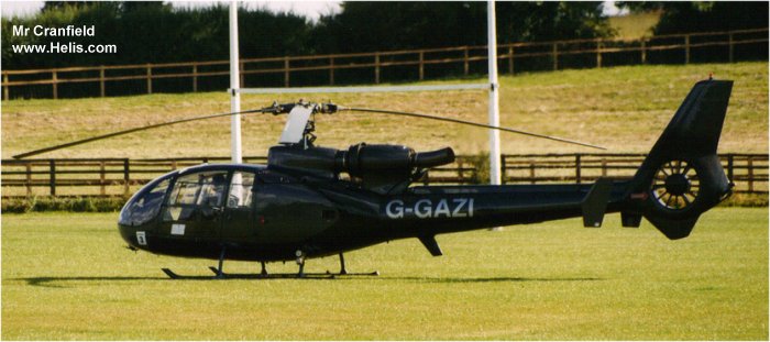 Helicopter Aerospatiale SA341G Gazelle Serial 1136 Register YU-HMC G-GAZI N341VH N90957 G-KANE G-BKLU N32PA used by MW Helicopters. Built 1974. Aircraft history and location