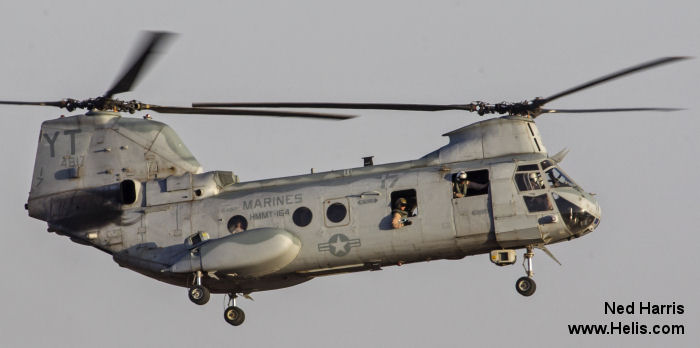 Helicopter Boeing-Vertol CH-46D Serial 2424 Register 154817 used by US Marine Corps. Built 1968. Aircraft history