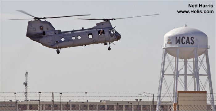 Helicopter Boeing-Vertol CH-46F Serial 2467 Register 154860 used by US Marine Corps USMC. Built 1968. Aircraft history and location