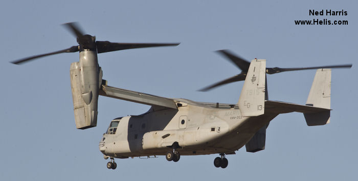 Helicopter Bell MV-22B Osprey Serial D0126 Register 167915 used by US Marine Corps USMC. Aircraft history and location