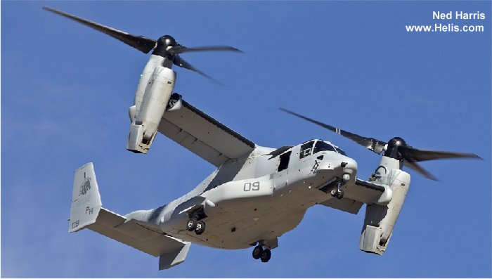 Helicopter Bell MV-22B Osprey Serial D0162 Register 168032 used by US Marine Corps USMC. Aircraft history and location