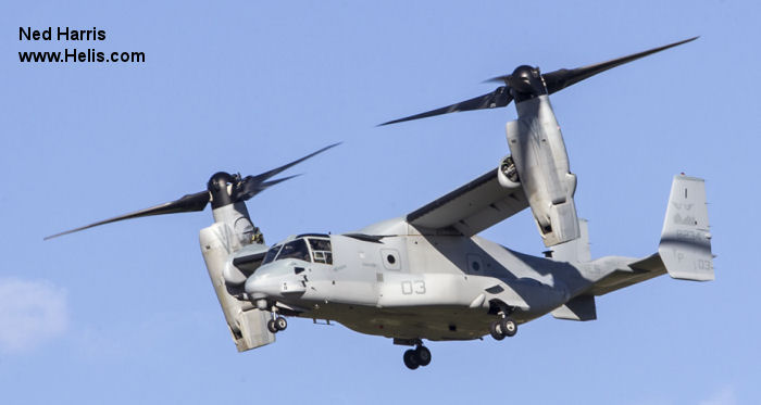 Helicopter Bell MV-22B Osprey Serial D0184 Register 168234 used by US Marine Corps USMC. Aircraft history and location