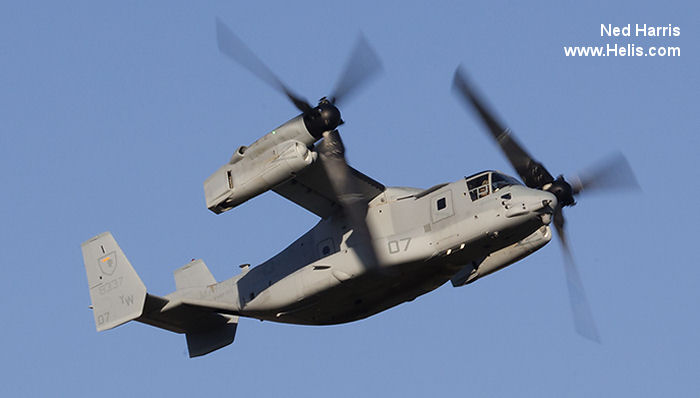 Helicopter Bell MV-22B Osprey Serial D0240 Register 168337 used by US Marine Corps USMC. Aircraft history and location