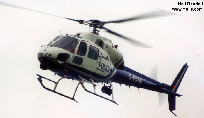 Helicopter Aerospatiale AS355E TwinStar Serial 5042 Register G-KGMT F-GYES G-PASE N57818 used by UK Air Ambulances ,Heli Securite ,UK Police Forces. Built 1981. Aircraft history and location