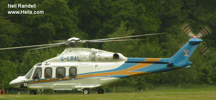 Helicopter AgustaWestland AW139 Serial 31421 Register G-LBAL. Built 2012. Aircraft history and location