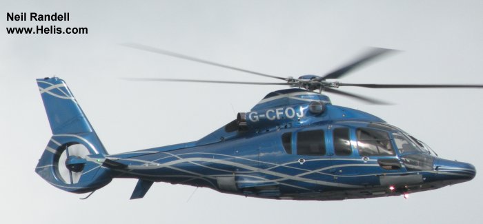 Helicopter Eurocopter EC155B1 Serial 6852 Register PS-MAS G-CFOJ used by Starspeed Ltd. Built 2009. Aircraft history and location