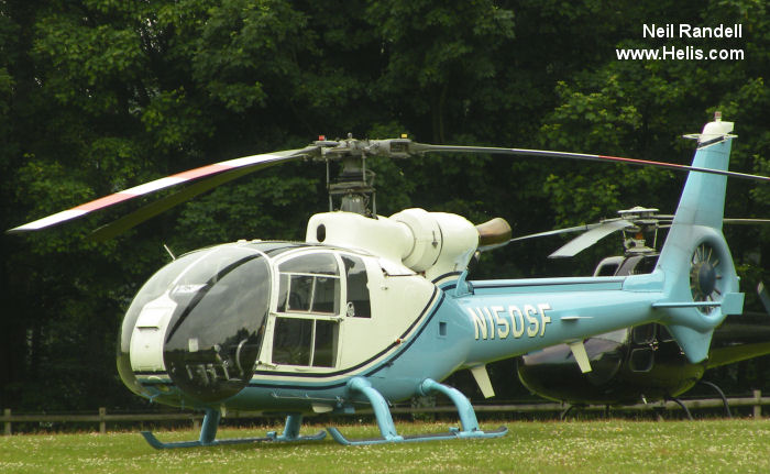 Helicopter Aerospatiale SA341G Gazelle Serial 1584 Register N150SF N158SF N125ME. Built 1978. Aircraft history and location