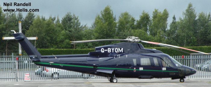 Helicopter Sikorsky S-76C Serial 760464 Register N155RR HB-ZSQ G-BYOM G-IJCB used by Swift Copters ,Starspeed Ltd ,Skyhopper Ltd ,JCB (J C Bamford Excavators Ltd) ,Hanson plc Group. Built 1996. Aircraft history and location