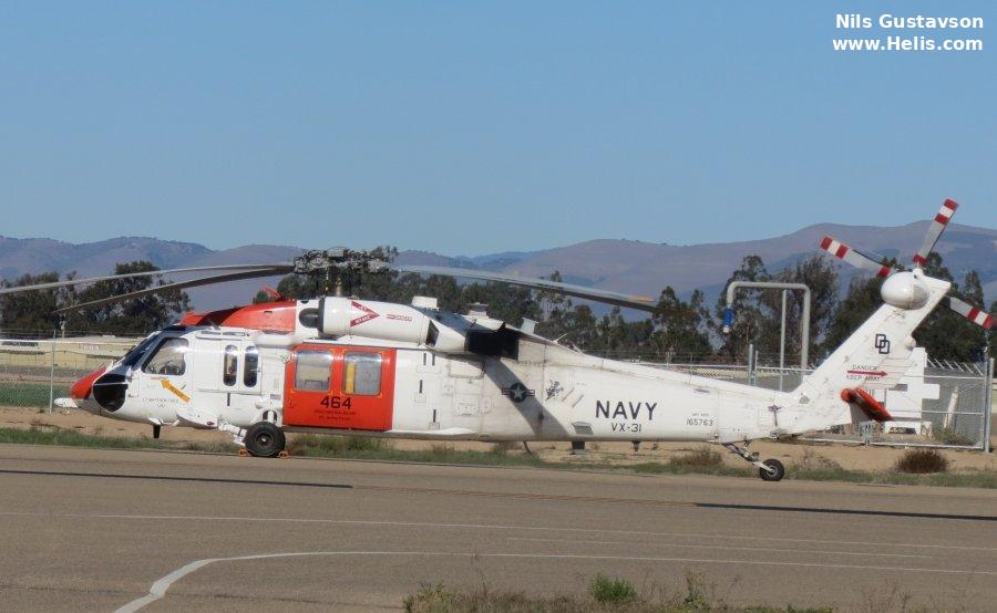 Helicopter Sikorsky MH-60S Seahawk Serial  Register 165763 used by US Navy USN. Aircraft history and location