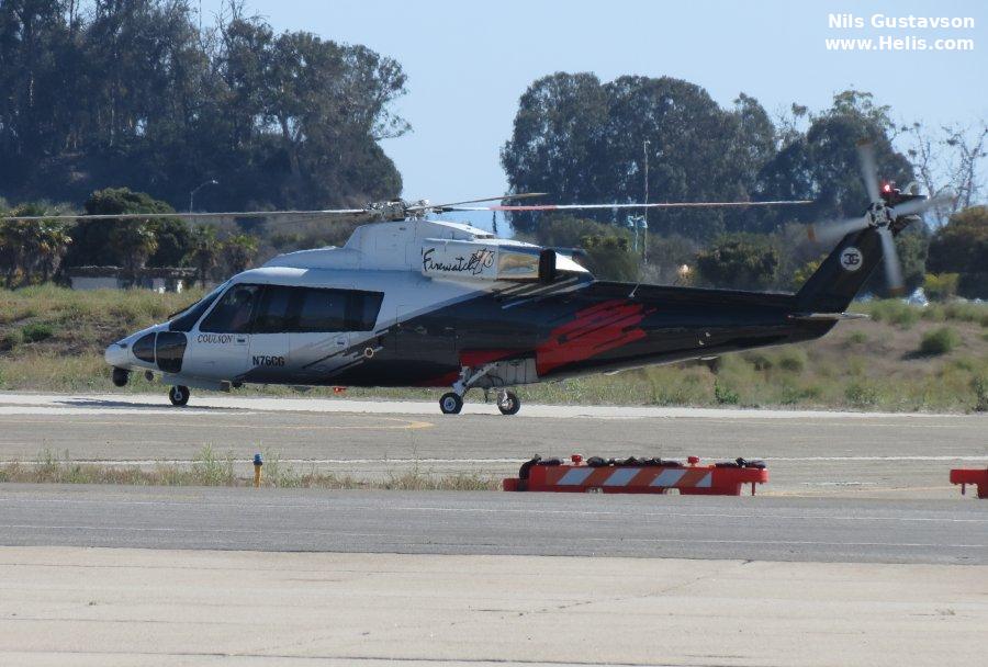 Helicopter Sikorsky S-76B Serial 760355 Register N76CG C-FIRW N7689S N36CD used by Coulson Aircrane ,Sikorsky Helicopters. Built 1989. Aircraft history and location