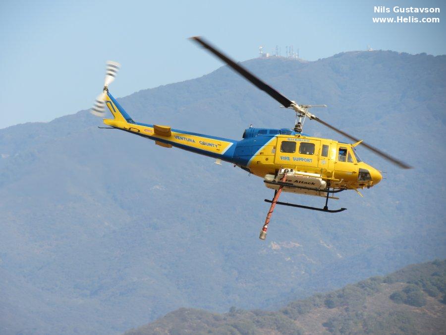 Helicopter Bell UH-1H Iroquois Serial 11373 Register N205BH 69-15085 used by VCSD (Ventura County Aviation Unit) ,US Forest Service USFS ,US Army Aviation Army. Aircraft history and location