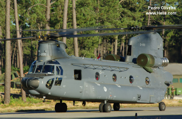 Helicopter Boeing CH-47F Chinook Serial M.8891 Register D-891 used by Koninklijke Luchtmacht (Royal Netherlands Air Force). Aircraft history and location