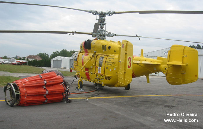Helicopter Russian Helicopters Ka-32A11BC Serial 523324049906 Register CS-HMP used by Everjets ,Empresa de Meios Aéreos, S. A. EMA (EMA). Aircraft history and location